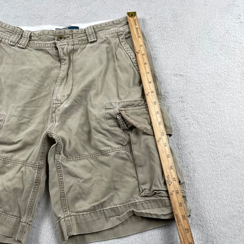Vintage Polo Ralph Lauren Cargo Shorts Men 32 Beige Thick Cotton Flap Y2K 10